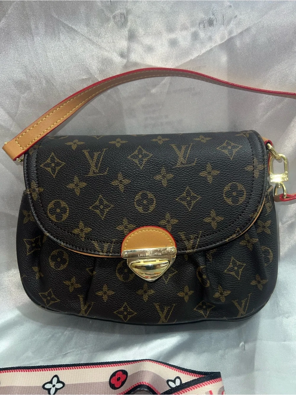 Inspired Designer Monogram Brown Leather Shoulder Bag